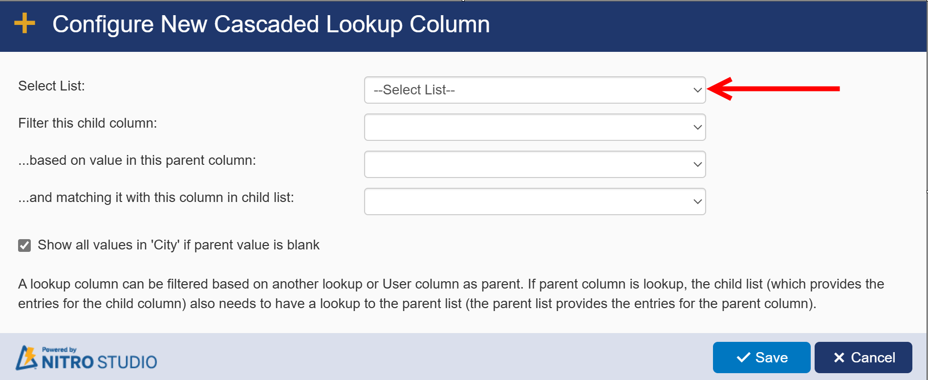 Settings page