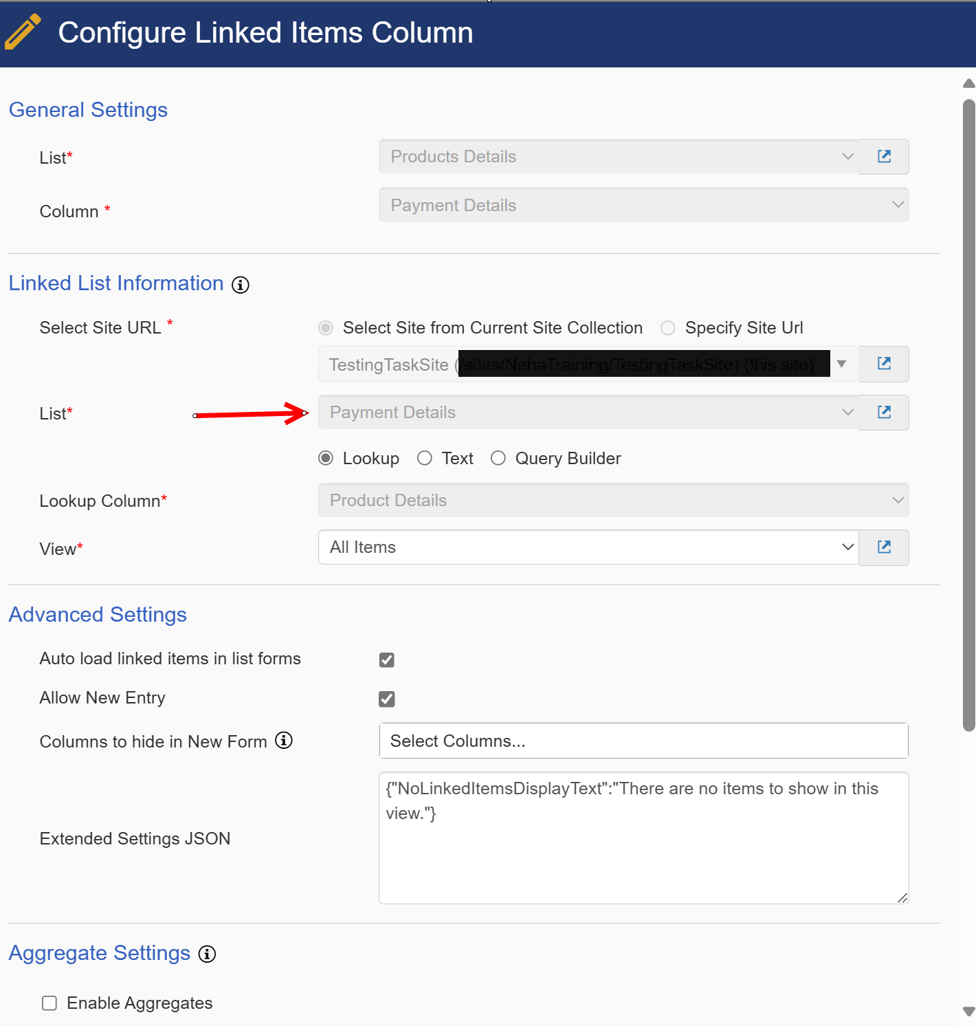 Payment details settings 1