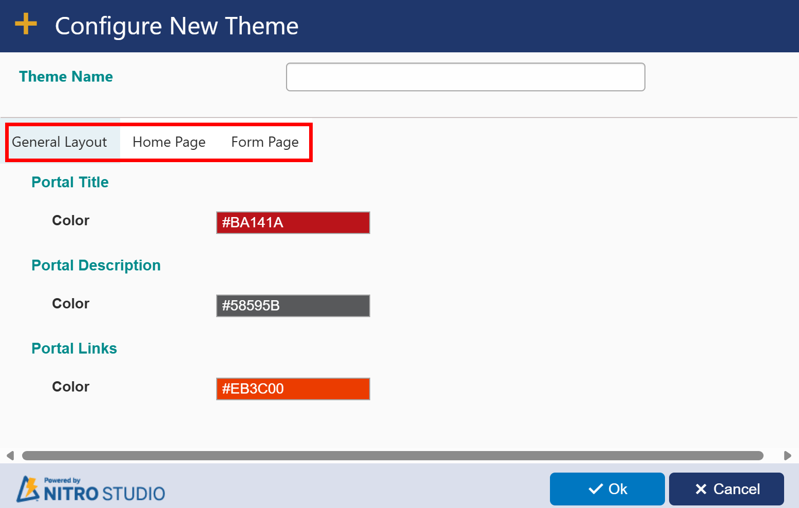 Configure new theme for portal