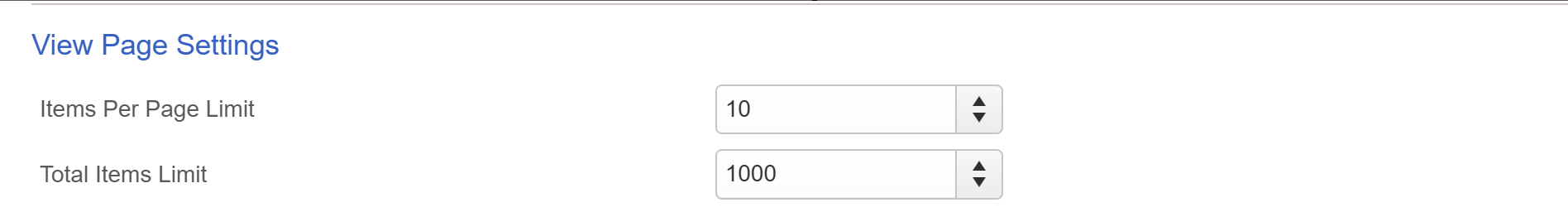 view page settings