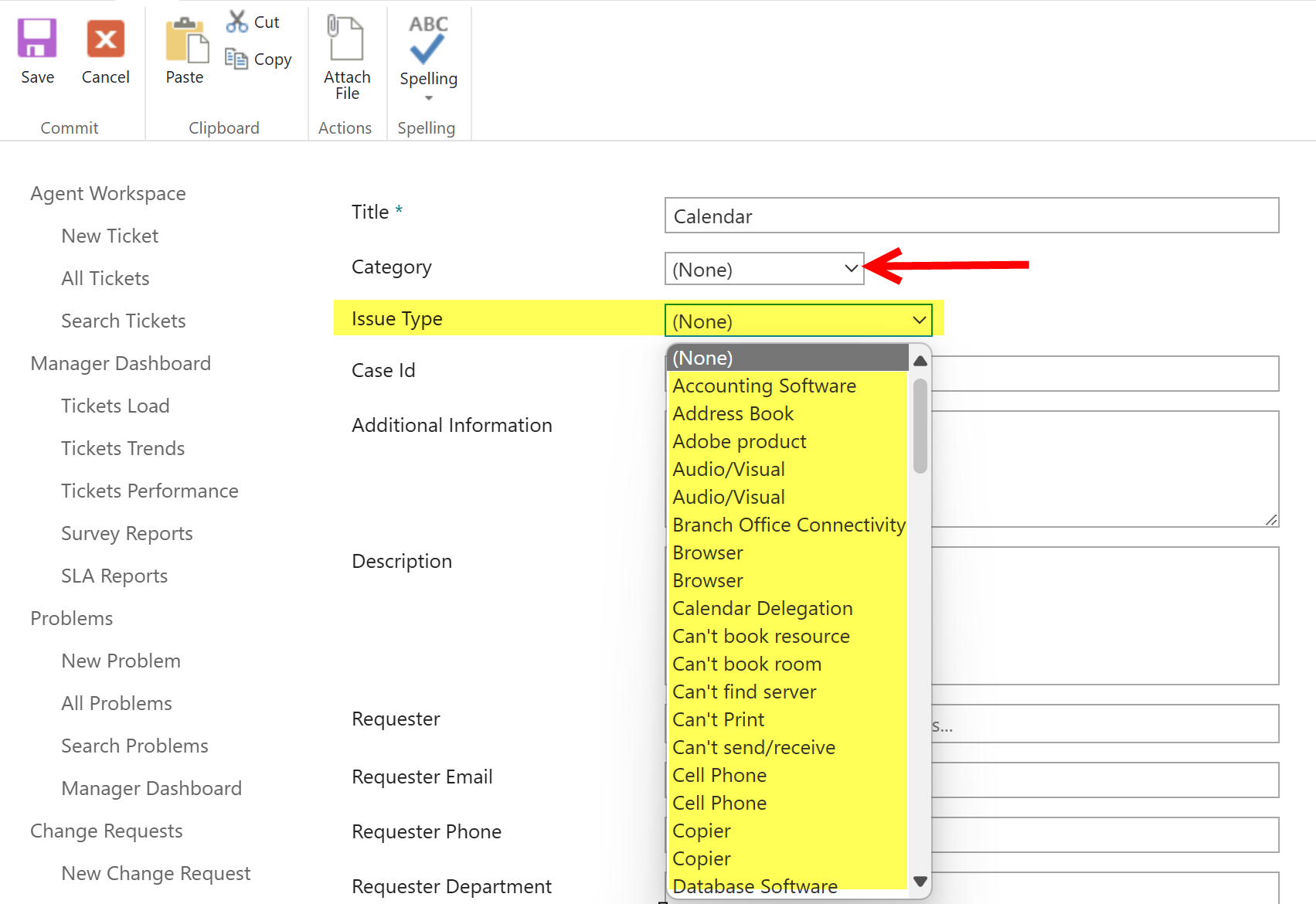 Parent blank shows all issue type