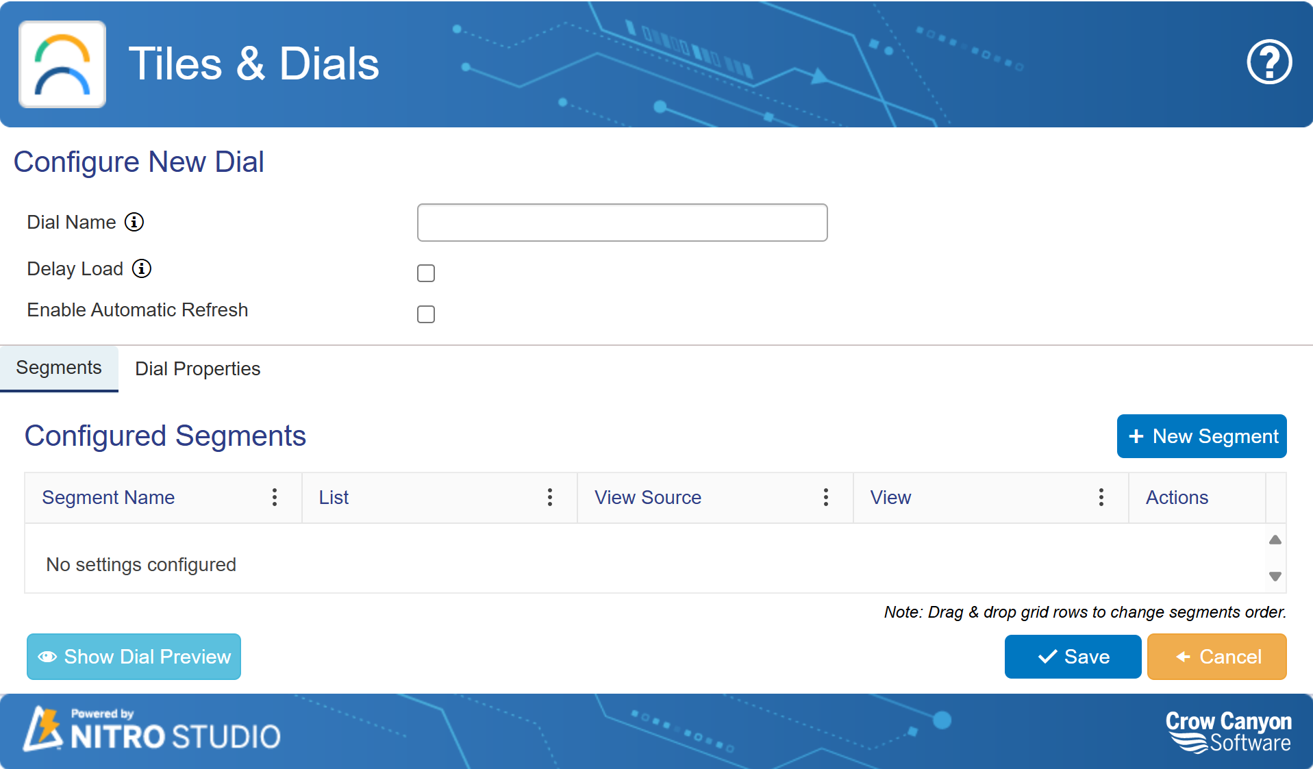 Dial Page configuration