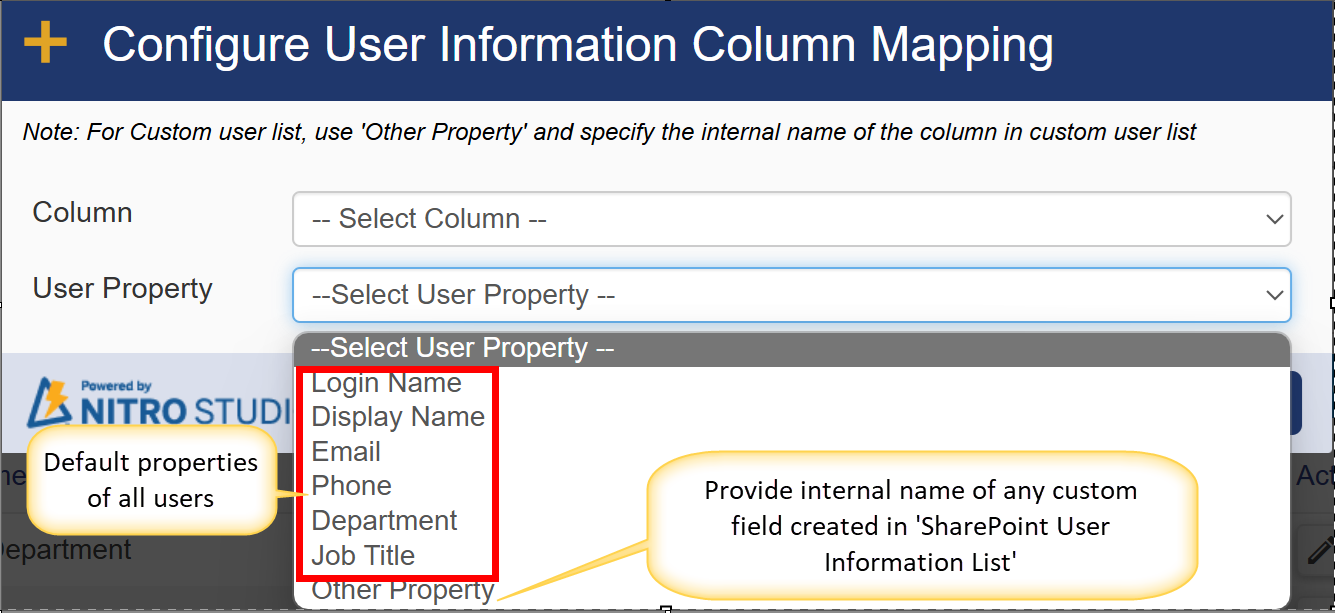 User info other property