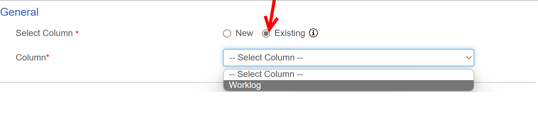 Existing Column in discussion