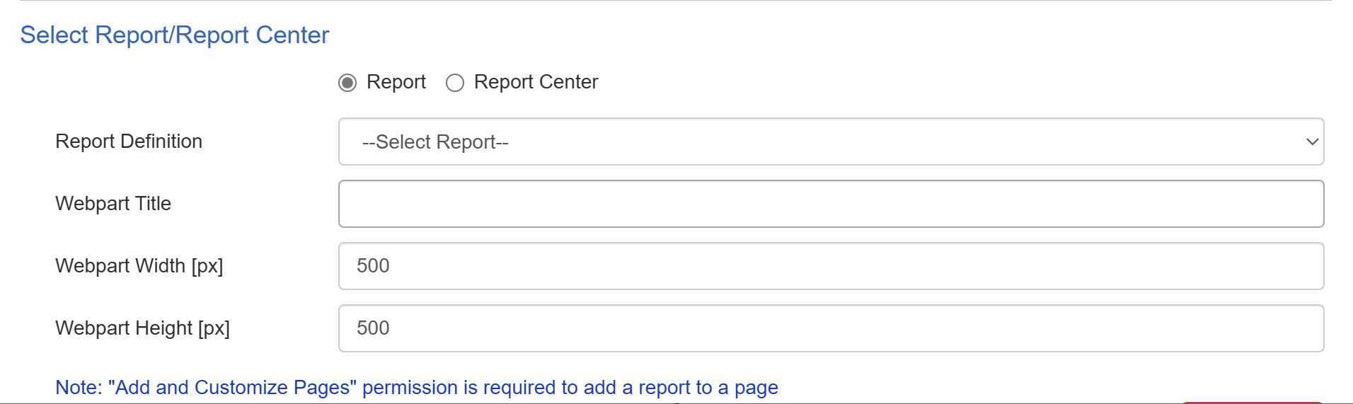 Adding a report