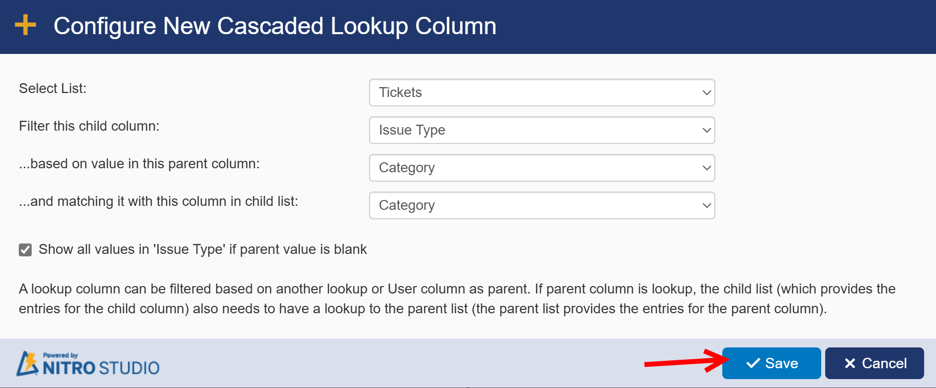 Ticket example