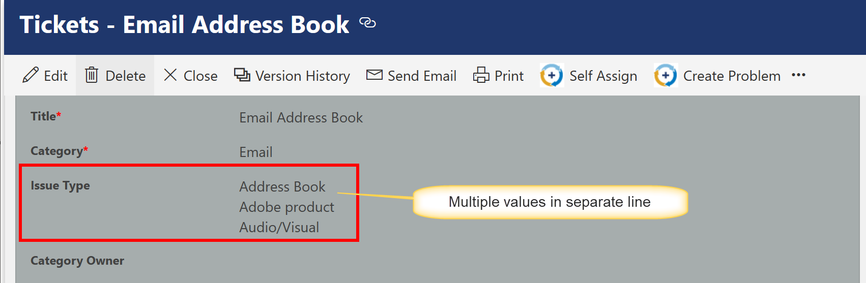 Multiple values in separate line