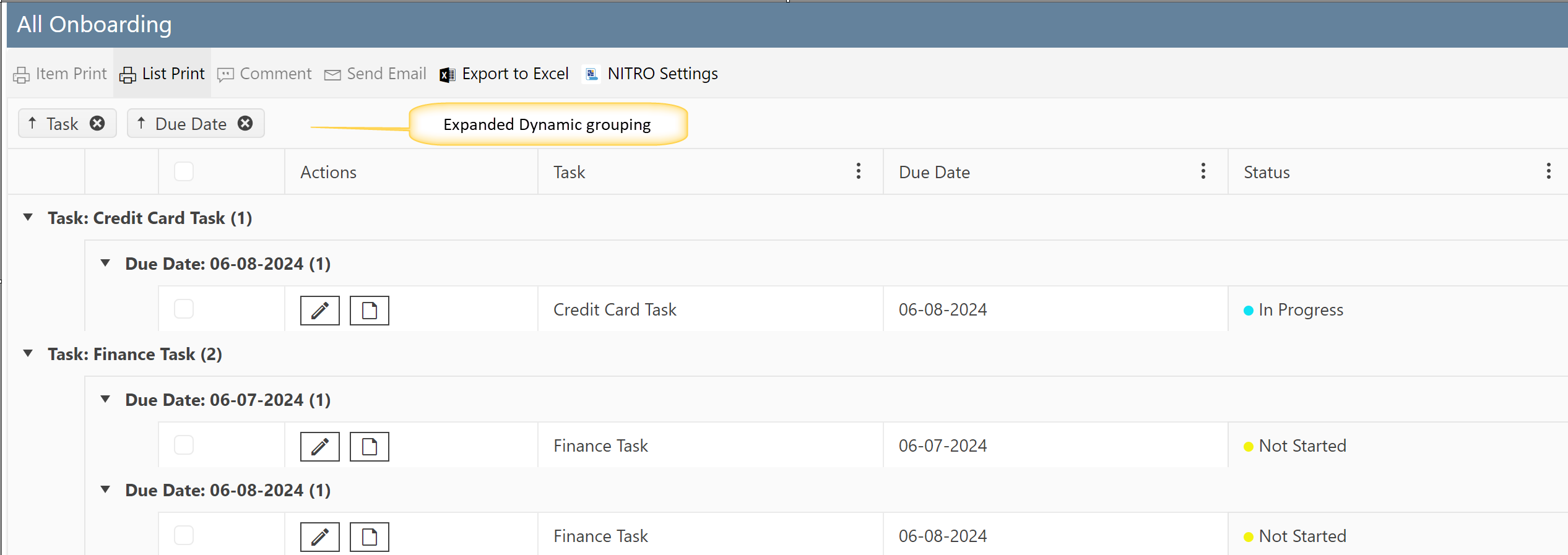 Exapanded grouping in list rollup