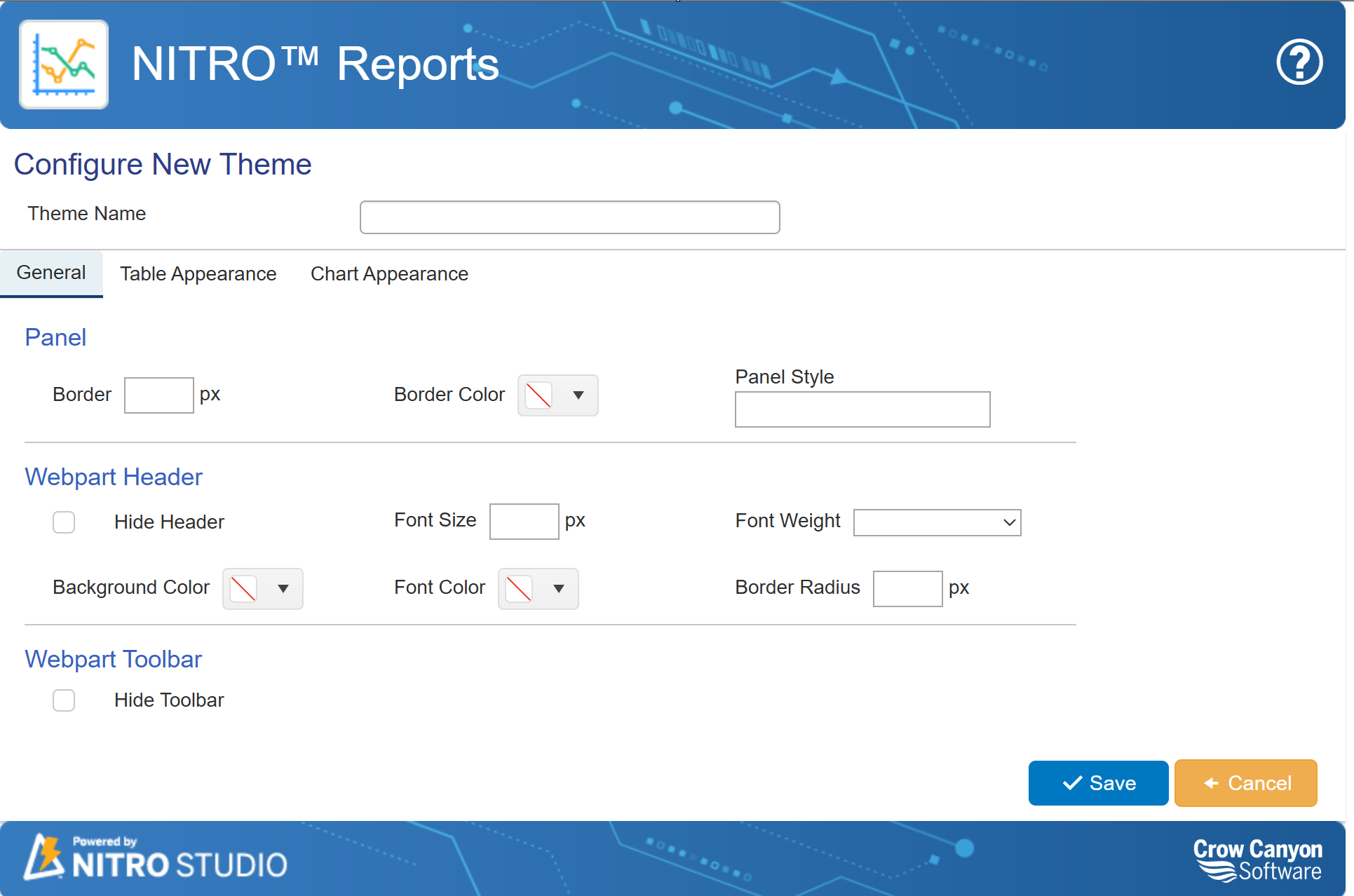 Report Theme General section